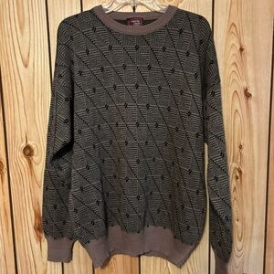 VTG Cambridge Classics By Mervyn’s Wool Blend Men's Size L Sweater Brown/green
